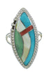Southwestern Multicolor Genuine Sterling Silver Ring Size 6-1/2 YX84030